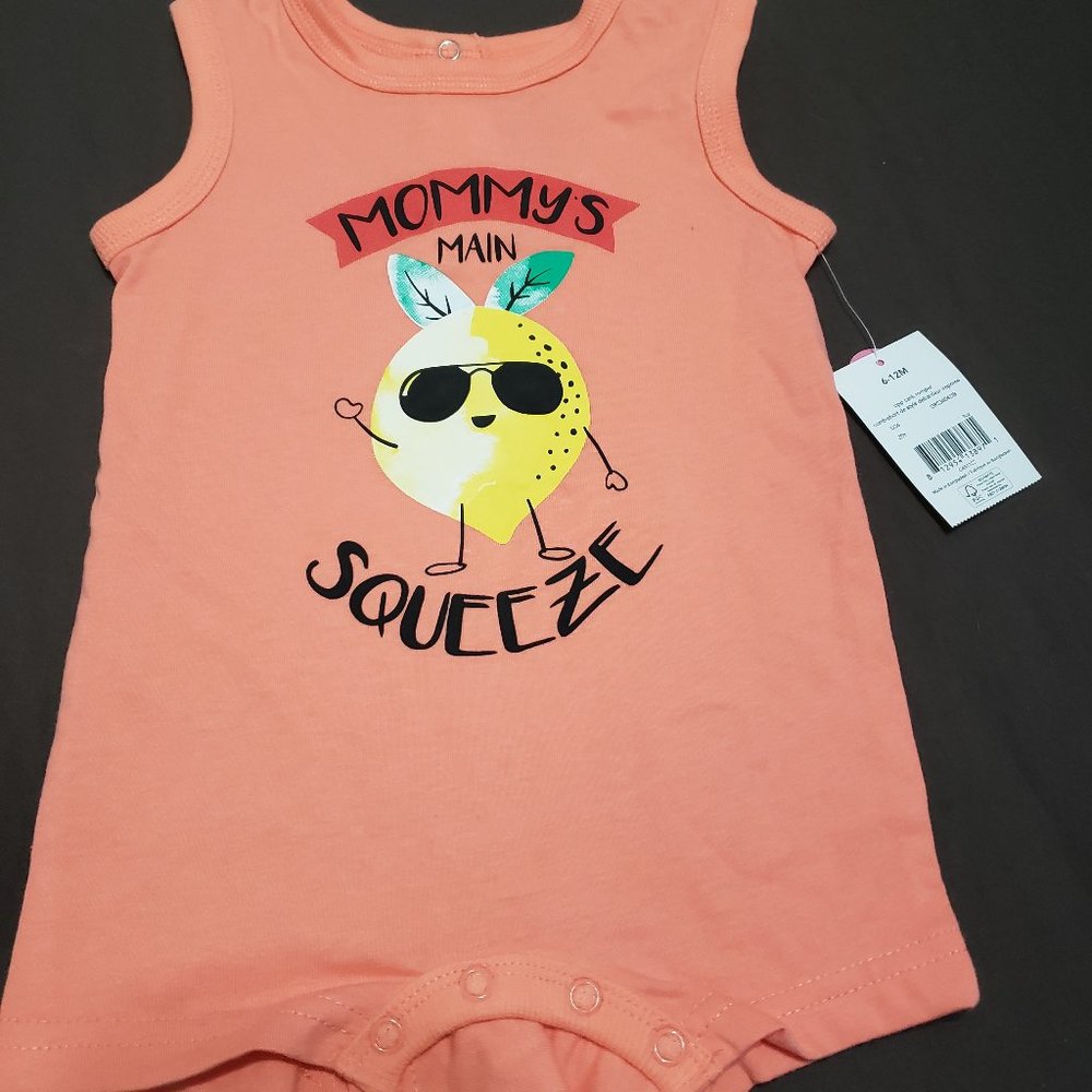 One Piece Summer Outfit Mommy's Main Squeeze Brand New With Tags Size 6-12 Month